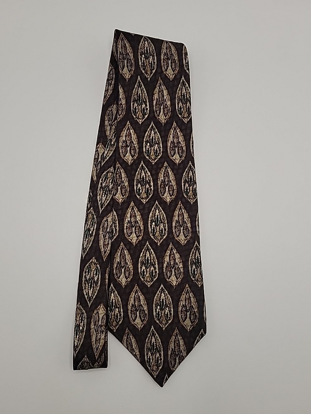 Men's Brown & Tan Patterned Silk Tie
